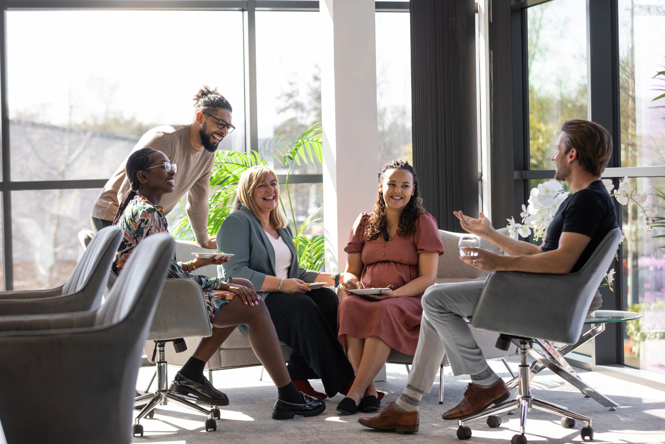 Executive team meeting in conference room